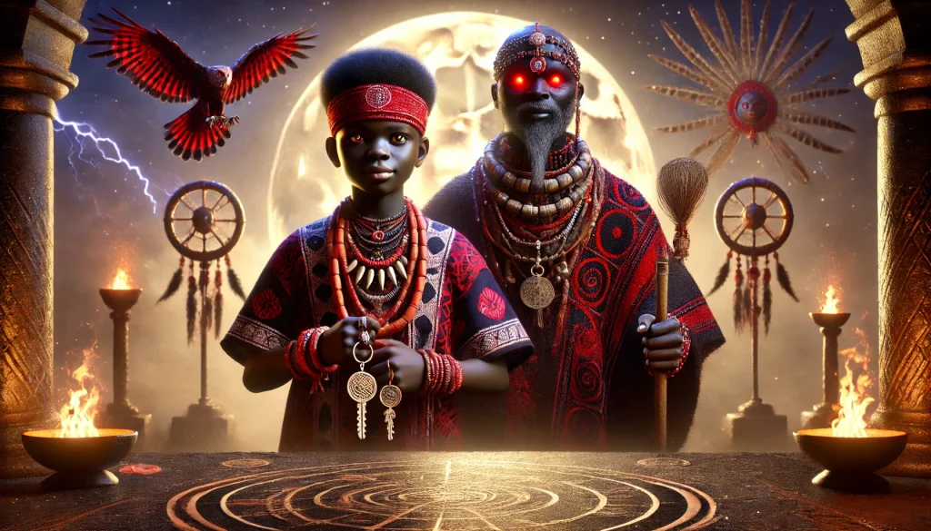 Elegua and Eshu. Eshu is the darker version of Elegua. 