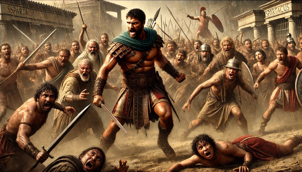 Spartacus Lunches his rebellion in Capua. || The rebellion started with 70 slaves. 