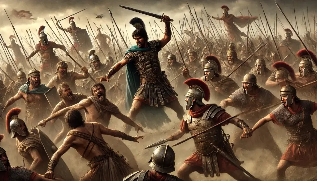 At the Battle of the Silarius River, Spartacus and his rebels lose to the roman legions under Marcus Licinius Crassus.