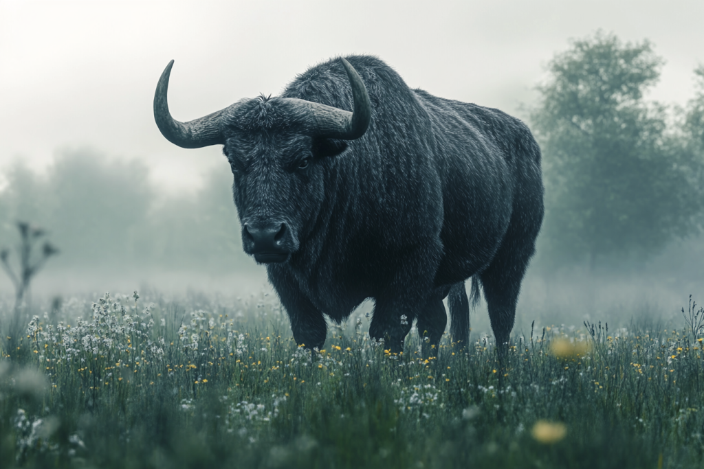 The Aurochs is an Extinct Ancestor of the Cattle. It Was hunted by the Romans and was often fielded in the Colosseum to battle gladiators.