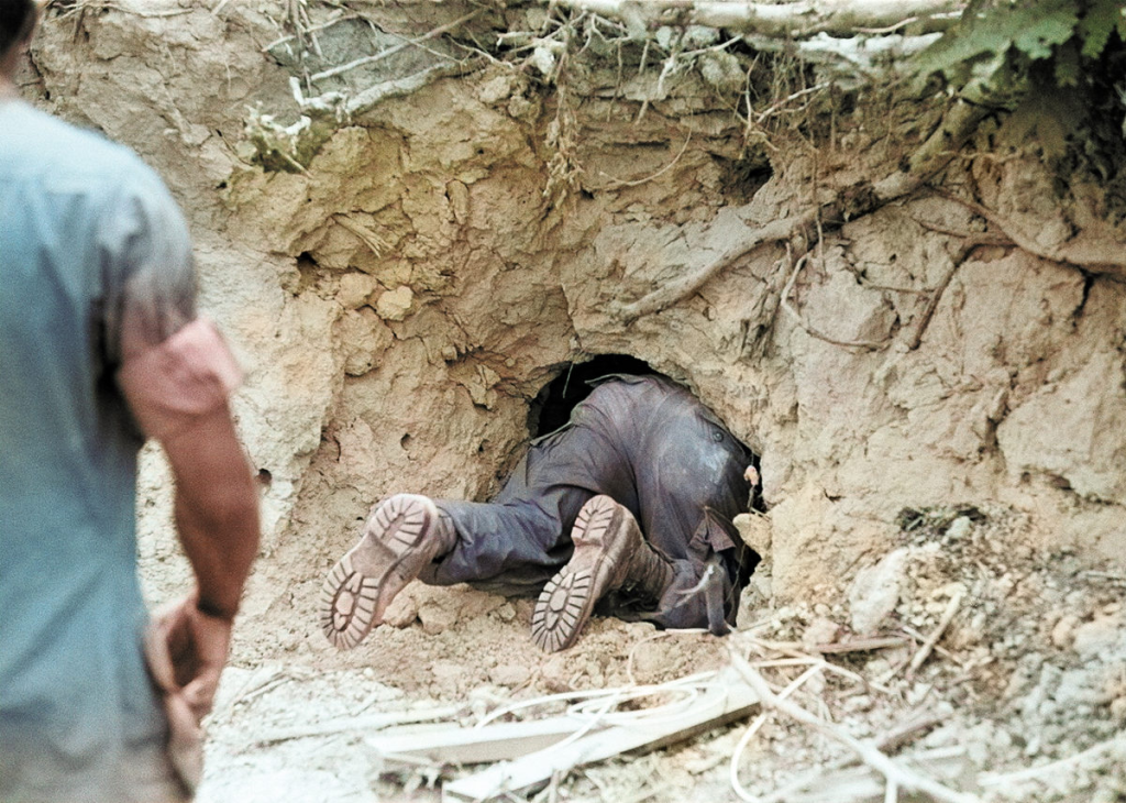 American "Tunnel Rat" entering a Viet Chong Tunnel. Many died in the attempt.