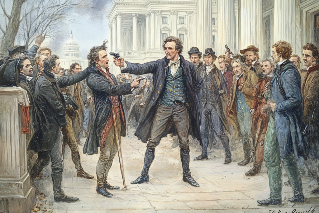 President Andrew Jackson's Failed assasination attempt. ||Peter Jackson attempts to shoot him in from of the capitol.