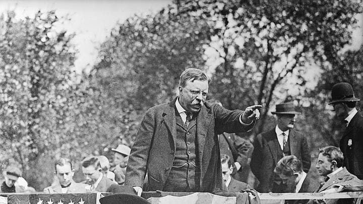 Theodore Roosevelt’s shown before his assasination by John Schrank.